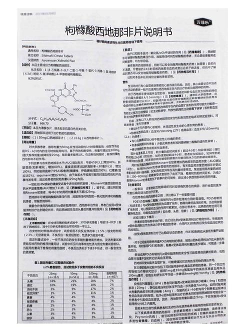 枸橼酸西地那非片功效及作用是什么？有哪些副作用？