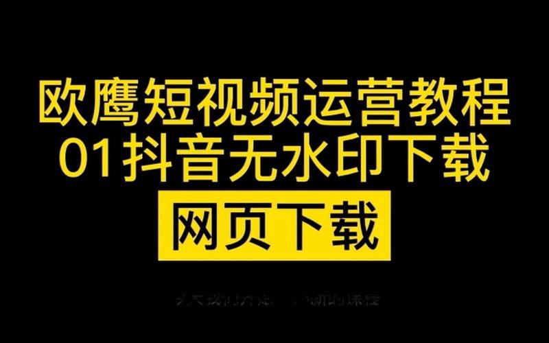 抖音网页版下载，随时随地观看短视频